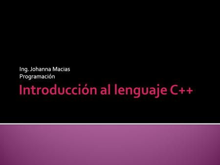 Introducción al lenguaje C++
