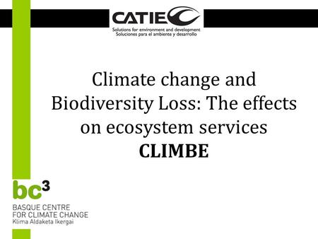 Climate change and Biodiversity Loss: The effects on ecosystem services CLIMBE.