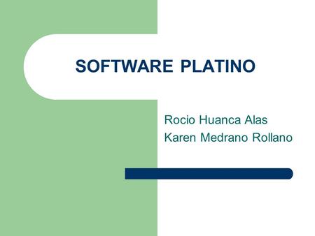 SOFTWARE PLATINO Rocio Huanca Alas Karen Medrano Rollano.