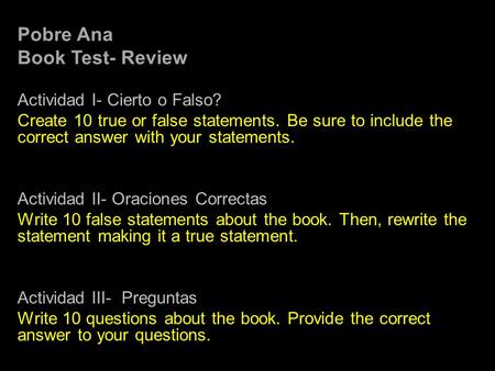 Pobre Ana Book Test- Review