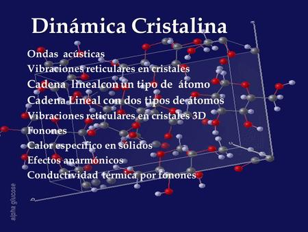 Dinámica Cristalina Cadena linealcon un tipo de átomo