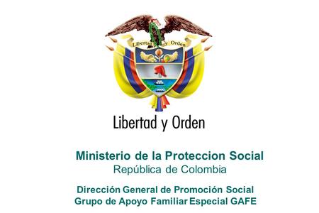 Ministerio de la Proteccion Social República de Colombia Dirección General de Promoción Social Grupo de Apoyo Familiar Especial GAFE.