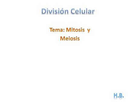 Tema: Mitosis y Meiosis