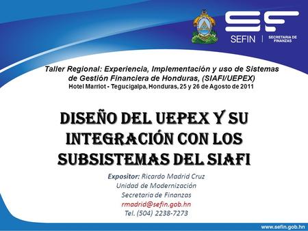 Diseño del UEPEX y su Integración con los Subsistemas del SIAFI