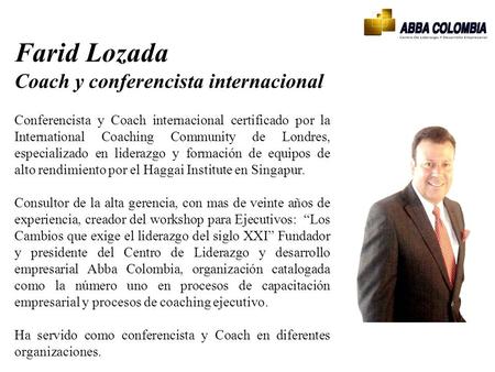 Farid Lozada Coach y conferencista internacional