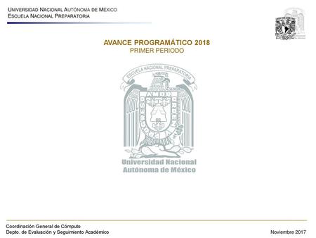 AVANCE PROGRAMÁTICO 2018 PRIMER PERIODO