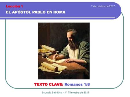 EL APÓSTOL PABLO EN ROMA