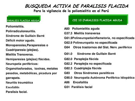 BUSQUEDA ACTIVA DE PARALISIS FLACIDA