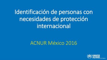 Identificación de personas con necesidades de protección internacional