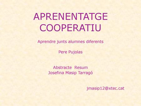 APRENENTATGE COOPERATIU