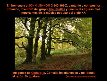 En homenaje a JOHN LENNON (1940-1980), cantante y compositor británico, miembro del grupo The Beatles y una de las figuras más importantes de la música.