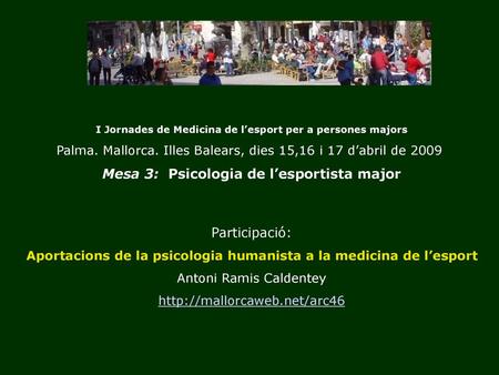 I Jornades de Medicina de l’esport per a persones majors