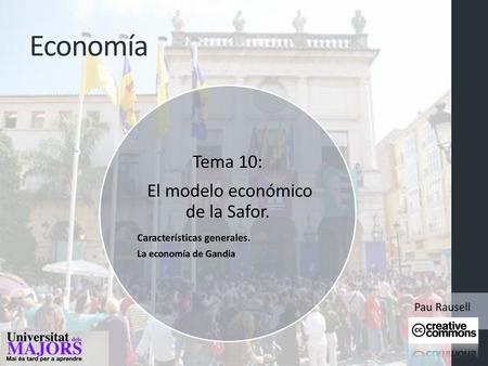 El modelo económico de la Safor.