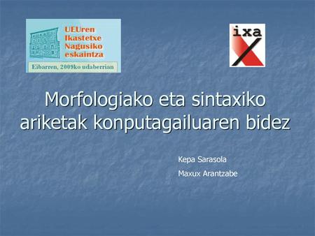 Morfologiako eta sintaxiko ariketak konputagailuaren bidez