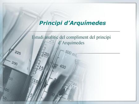 Principi d’Arquímedes
