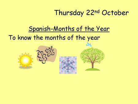 Spanish-Months of the Year