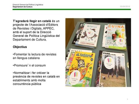 Fomentar la lectura de revistes en llengua catalana