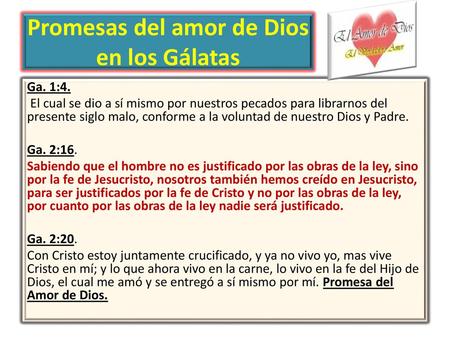 Promesas del amor de Dios en los Gálatas