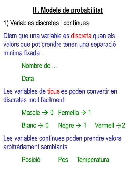 III. Models de probabilitat