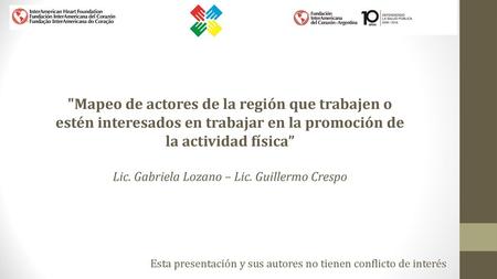 Lic. Gabriela Lozano – Lic. Guillermo Crespo