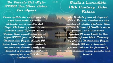 India's incredible 18th Century Lake Palace