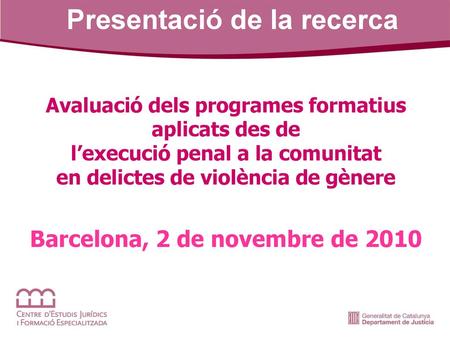 Presentació de la recerca