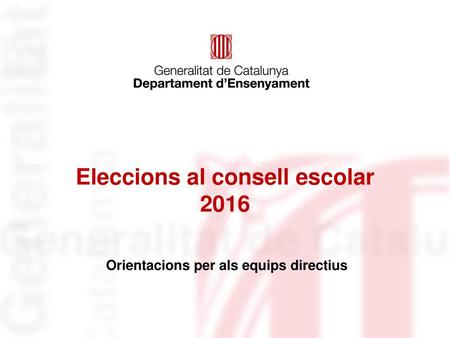 Eleccions al consell escolar 2016