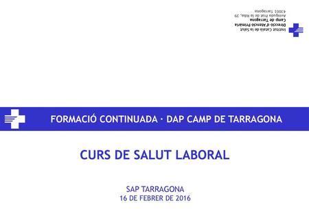 FORMACIÓ CONTINUADA · DAP CAMP DE TARRAGONA