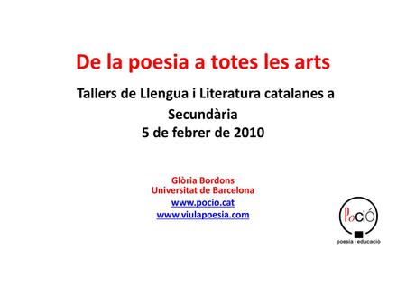 Glòria Bordons Universitat de Barcelona