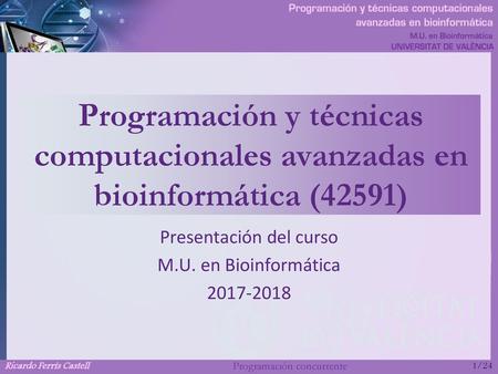 Presentación del curso M.U. en Bioinformática