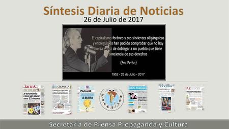 Síntesis Diaria de Noticias Secretaria de Prensa Propaganda y Cultura