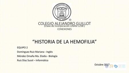 “HISTORIA DE LA HEMOFILIA”