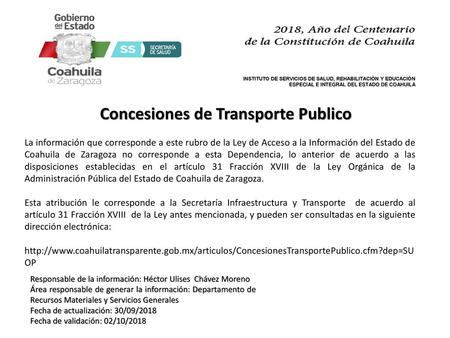 Concesiones de Transporte Publico