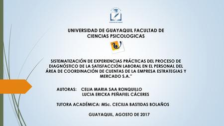 UNIVERSIDAD DE GUAYAQUIL FACULTAD DE CIENCIAS PSICOLOGICAS