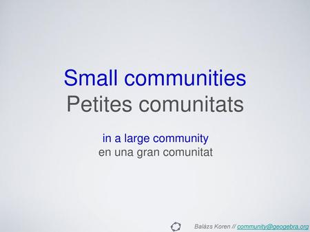 Small communities Petites comunitats