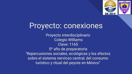 Proyecto: conexiones Proyecto interdisciplinario Colegio Williams