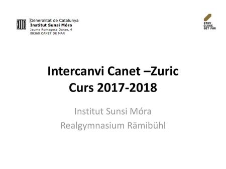 Intercanvi Canet –Zuric Curs