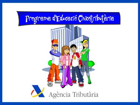 El propòsit d'esta presentació és explicar a xiquets, amb edats compreses entre els 10 i 12 anys, el sentit i la finalitat dels impostos. La presentació.