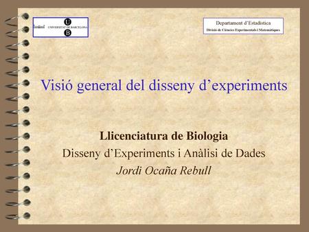 Visió general del disseny d’experiments