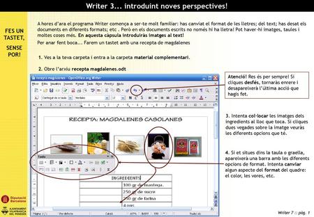 Writer 3... introduint noves perspectives!