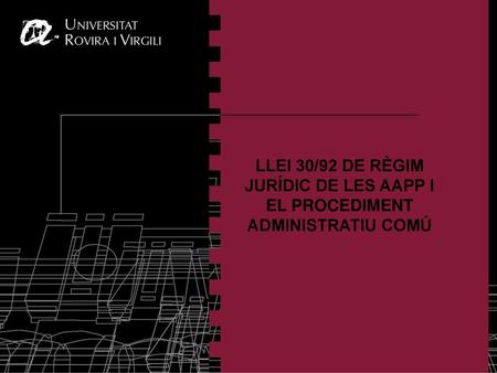 ESTRUCTURA TÍTOL PRELIMINAR: àmbit d’aplicació i Ppis. Grals. TÍTOL I: Les AAPP i les seves relacions TÍTOL II: Òrgans de les AAPP TÍTOL III: Les persones.