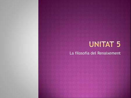 La filosofia del Renaixement