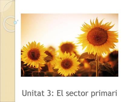 Unitat 3: El sector primari