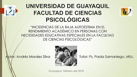 UNIVERSIDAD DE GUAYAQUIL FACULTAD DE CIENCIAS PSICOLÓGICAS