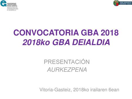 CONVOCATORIA GBA ko GBA DEIALDIA