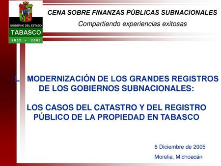 CENA SOBRE FINANZAS PÚBLICAS SUBNACIONALES