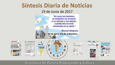 Síntesis Diaria de Noticias Secretaria de Prensa Propaganda y Cultura