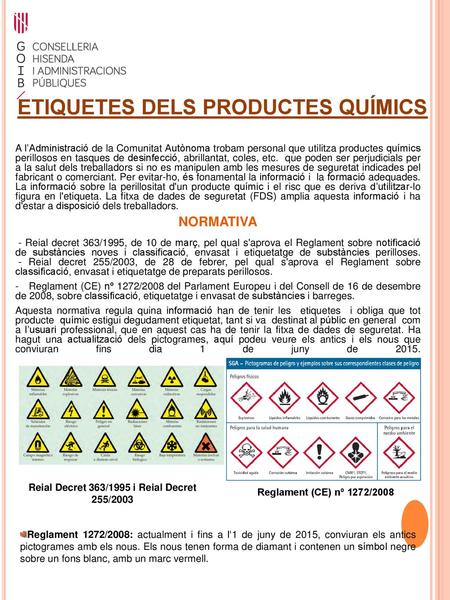 ETIQUETES DELS PRODUCTES QUÍMICS