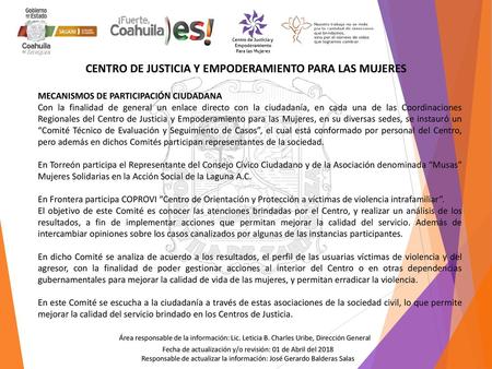 CENTRO DE JUSTICIA Y EMPODERAMIENTO PARA LAS MUJERES