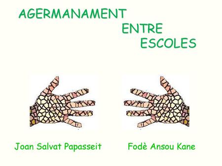 AGERMANAMENT ENTRE ESCOLES Joan Salvat Papasseit Fodè Ansou Kane.